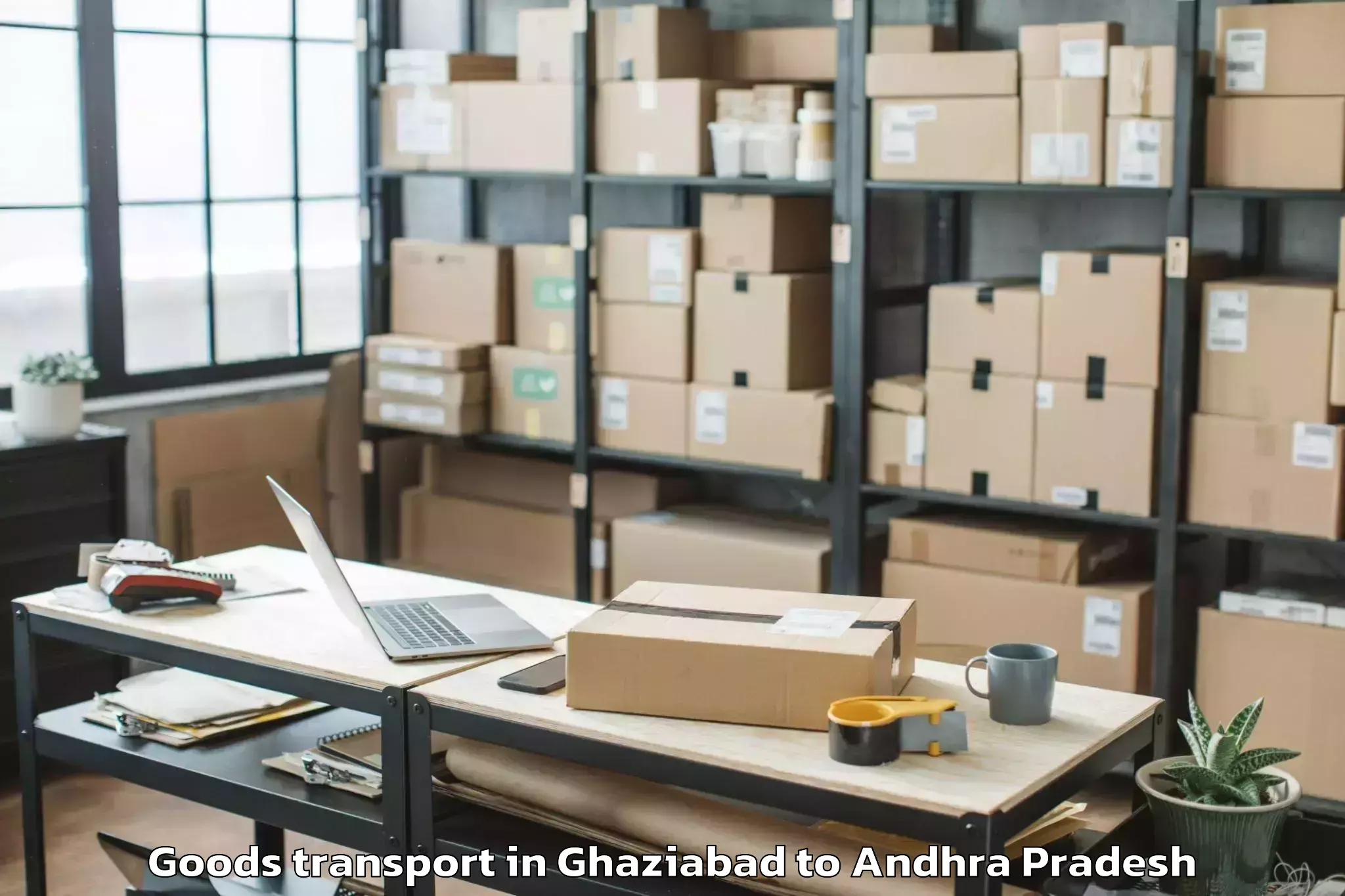 Trusted Ghaziabad to Kajuluru Goods Transport